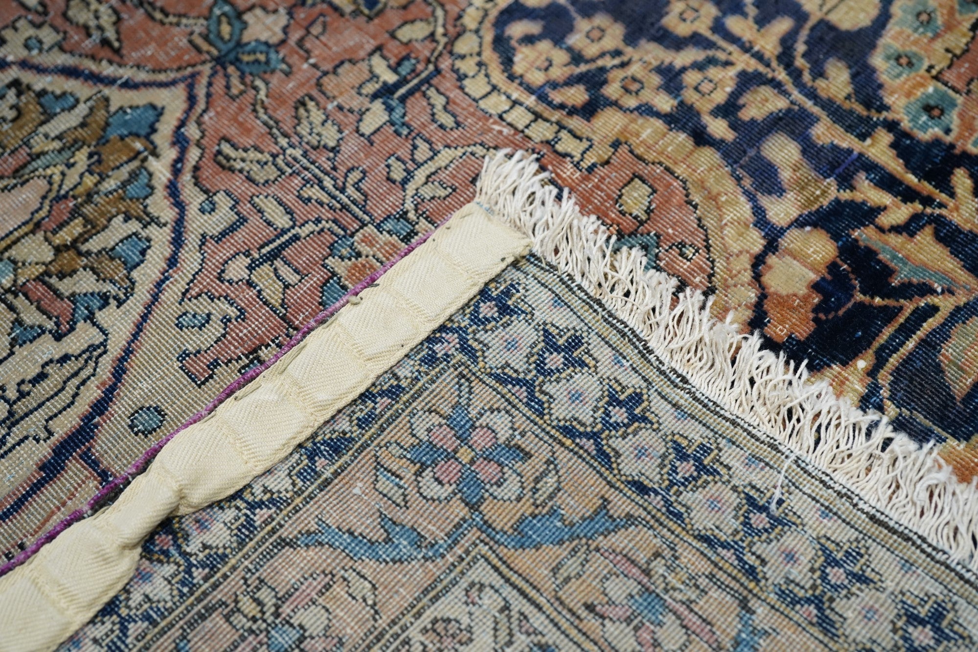 Antique Mohtasham Kashan Rug 7'8'' x 10'4''