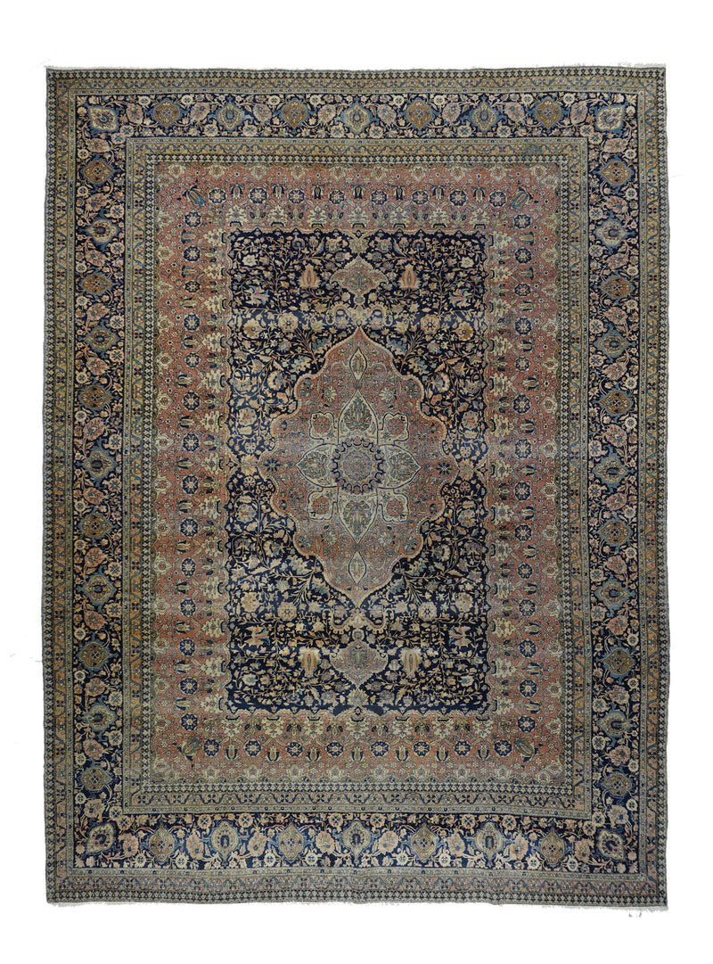Antique Mohtasham Kashan Rug 7'8'' x 10'4''