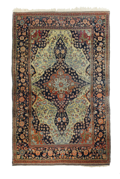 Antique Mohtasham Kashan Rug 4'1'' x 6'8''