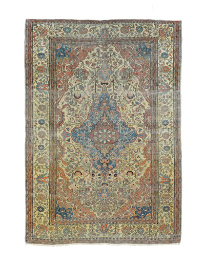 Antique Mohtasham Kashan Rug 4'6'' x 6'4''