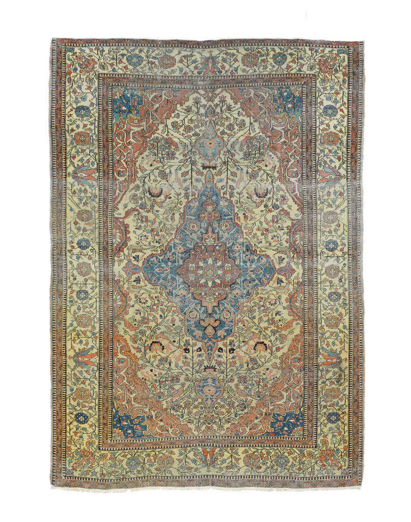 Antique Mohtasham Kashan Rug 4'6'' x 6'4''