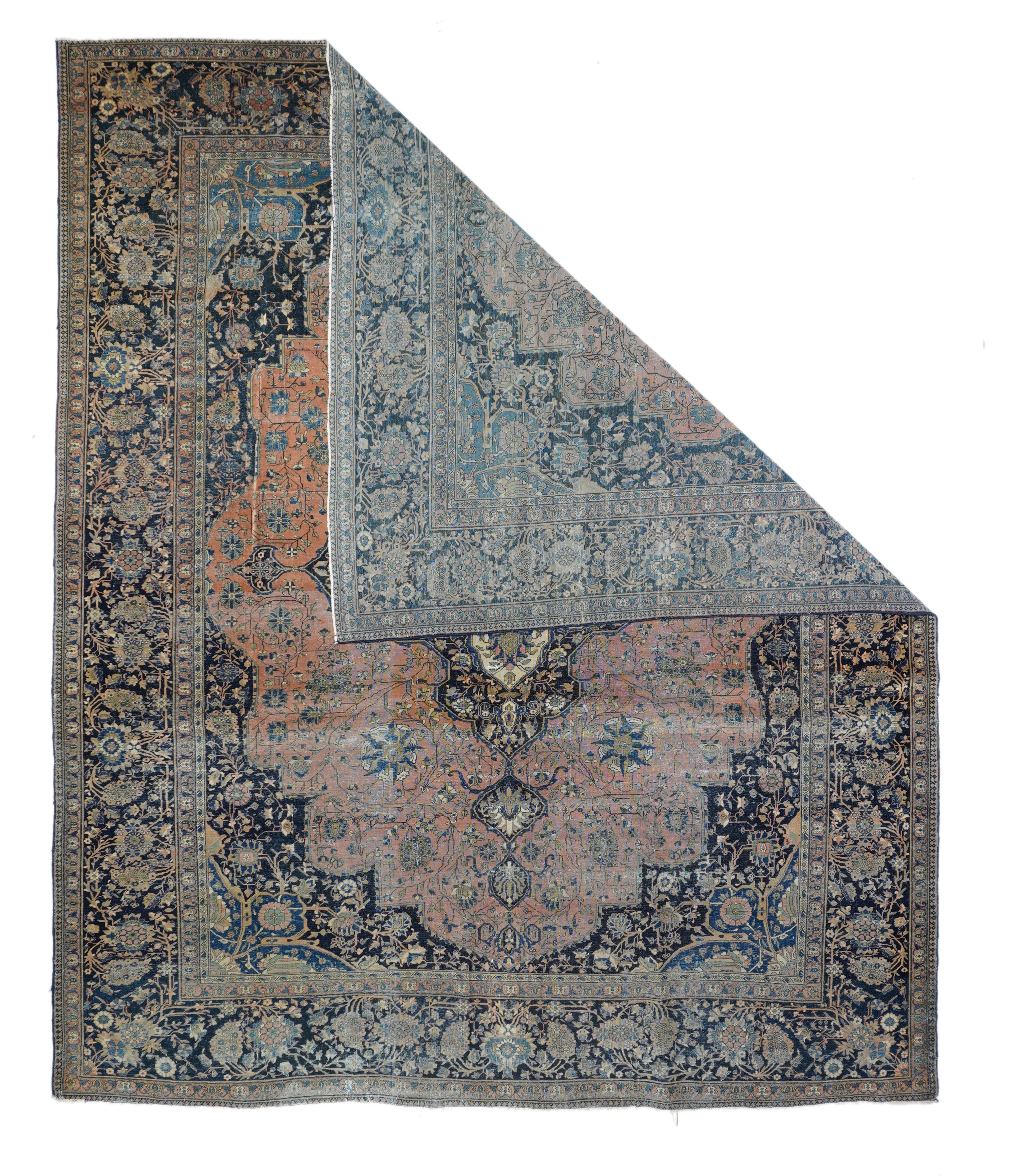 Antique Mohtasham Kashan Rug 7'7'' x 9'5''