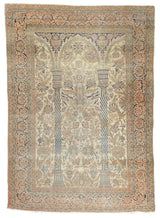 Antique Mohtasham Kashan Rug 6'9'' x 9'7''