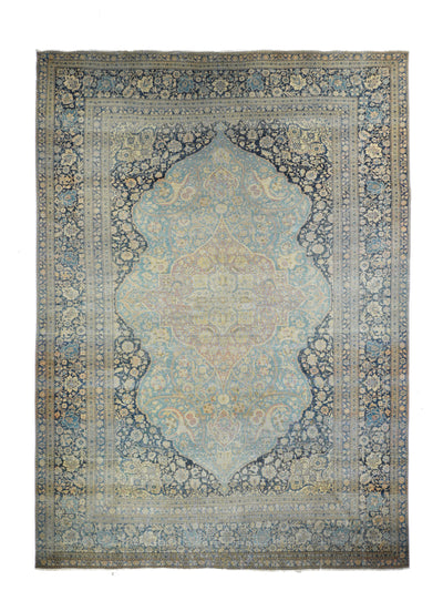 Antique Mohtasham Kashan Rug 7'3