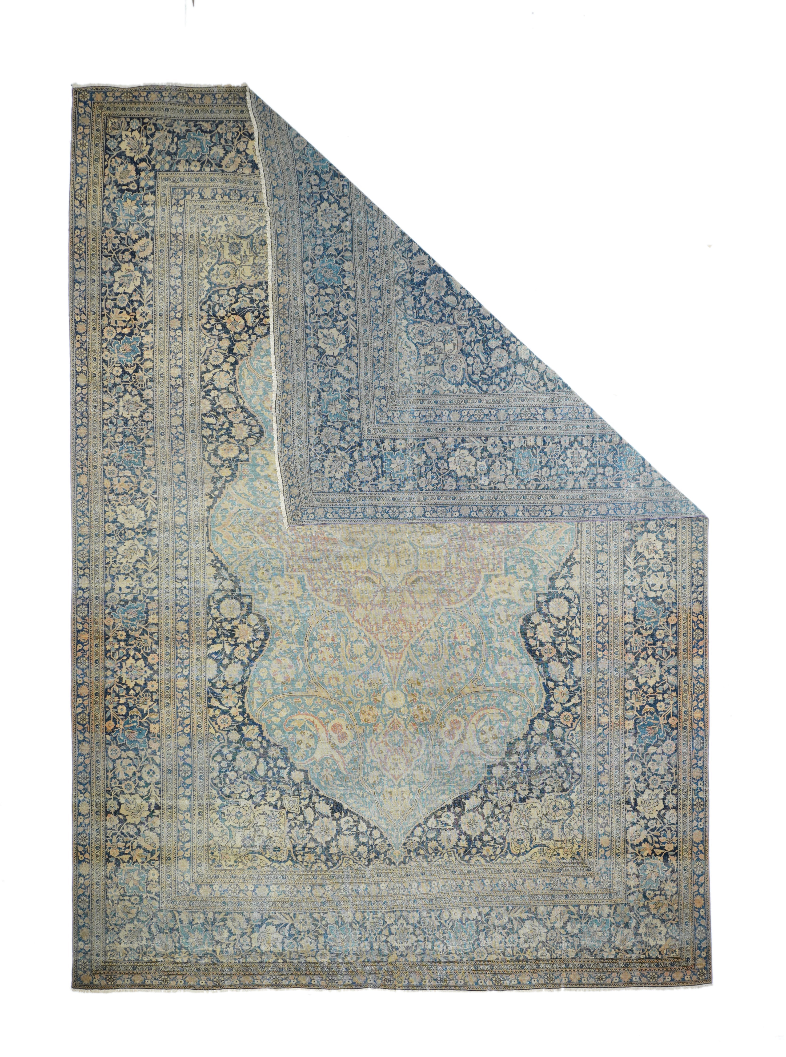 Antique Mohtasham Kashan Rug 7'3" x 10' 6''