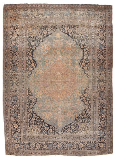 Antique Mohtasham Kashan Rug 7'6'' x 10'9''