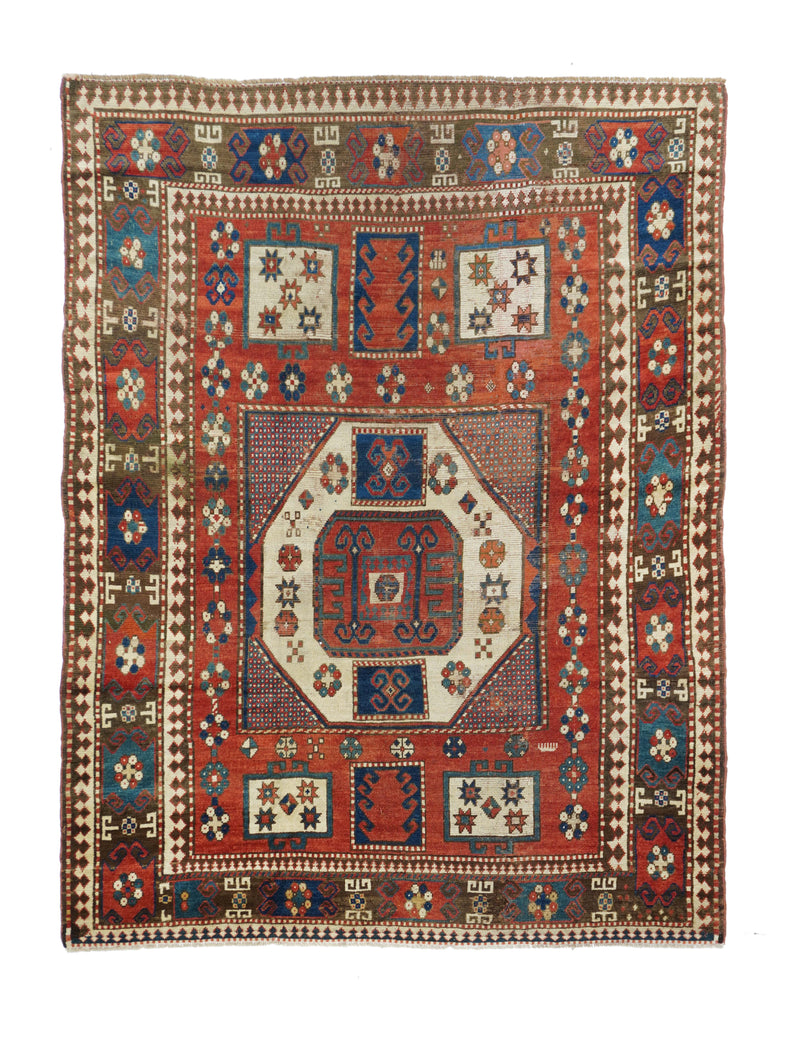 Antique Caucasian Kazak Rug 5'7