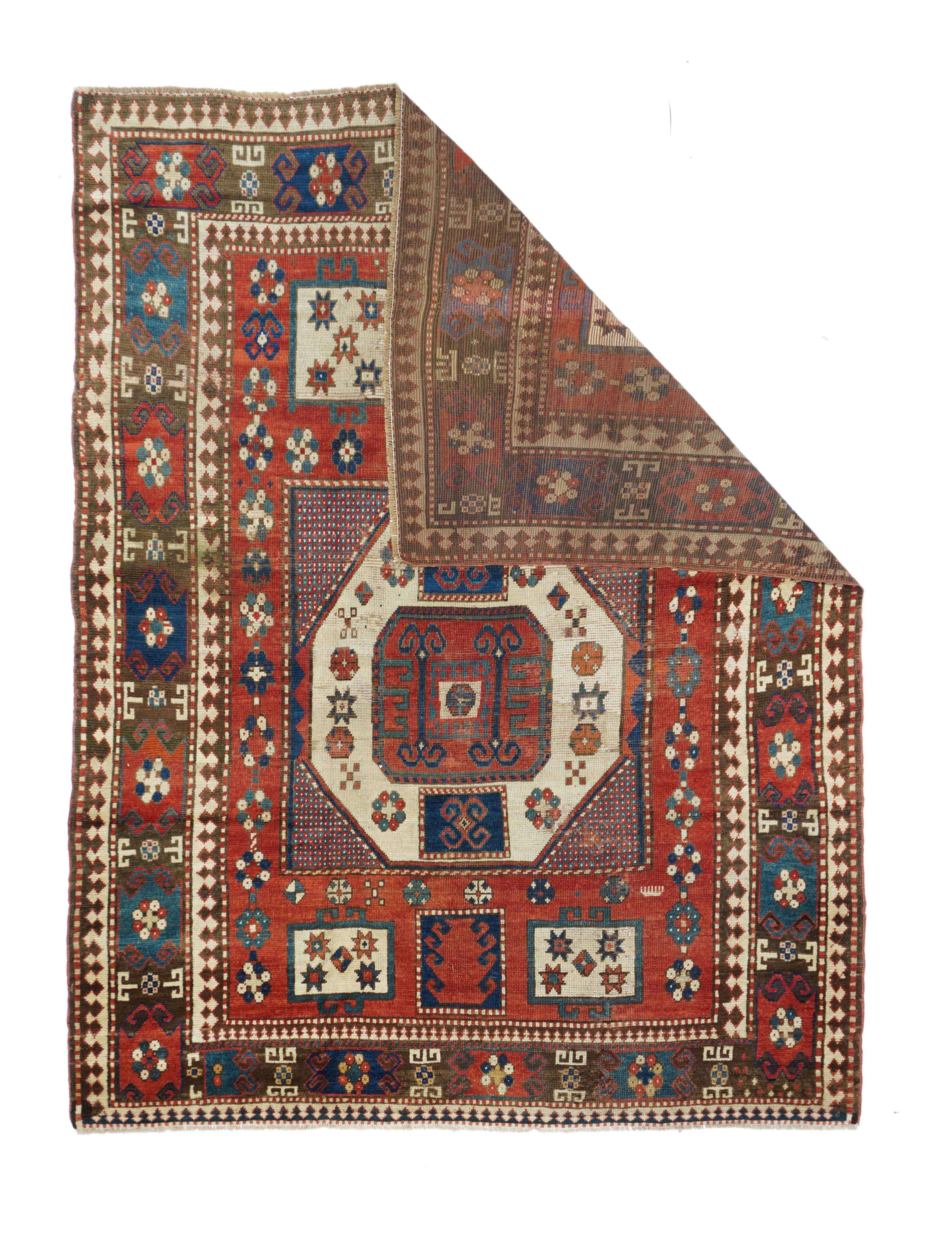 Antique Caucasian Kazak Rug 5'7" x 7'4''