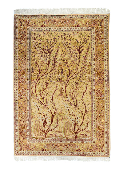 Extremely Fine  Isfahan Wool and Silk Rug 5'1'' x 7'7''