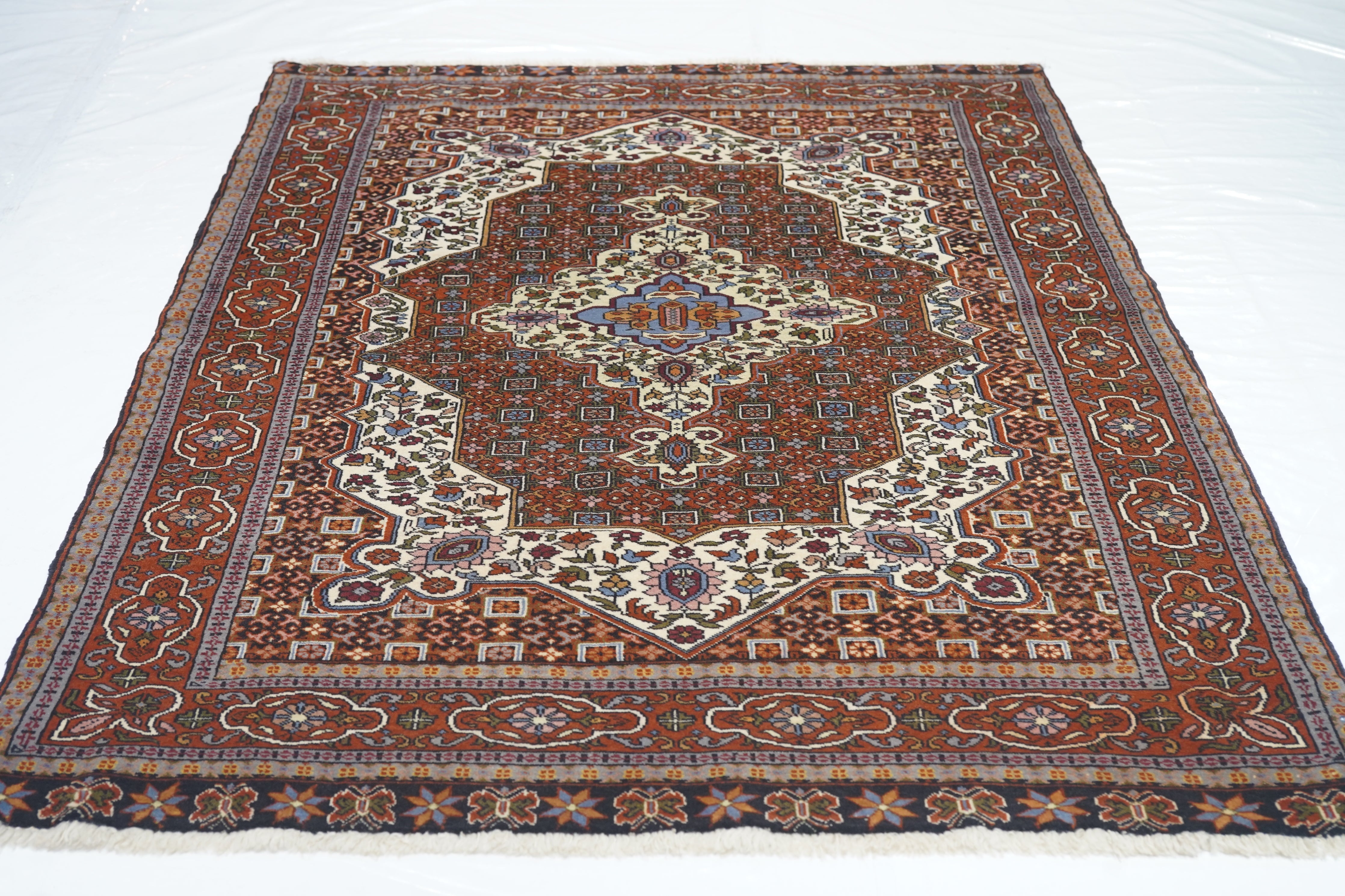 Vintage Tribal Qashqai Rug 4'5'' x 6'1''