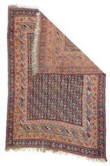 Antique Afshar Area Rug 3'11" x 5'8"