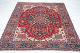 Vintage Heriz Serapi Rug 5'0'' x 6'10''