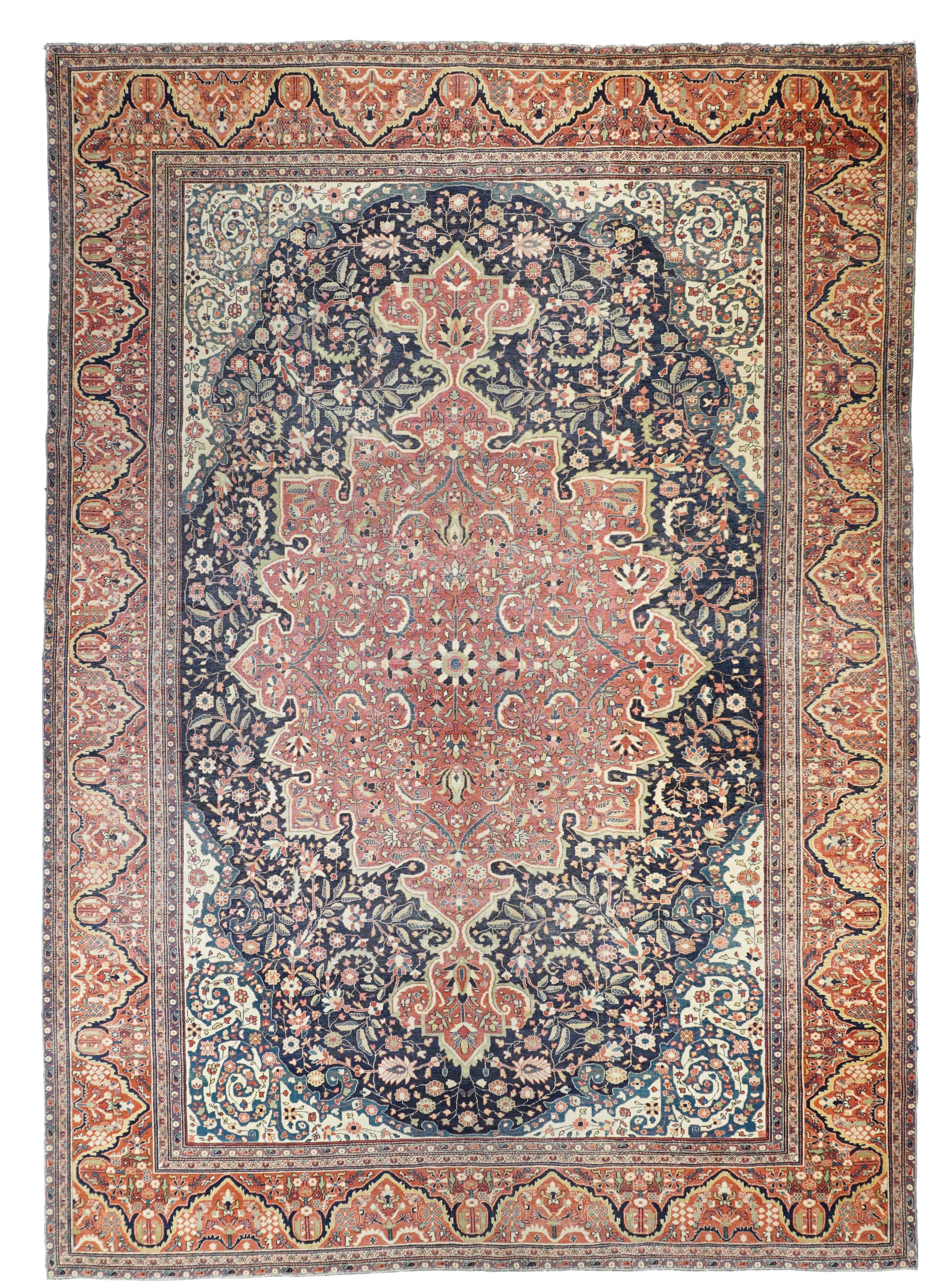 Antique Farahan Sarouk Rug 9' 0" x 12' 3"