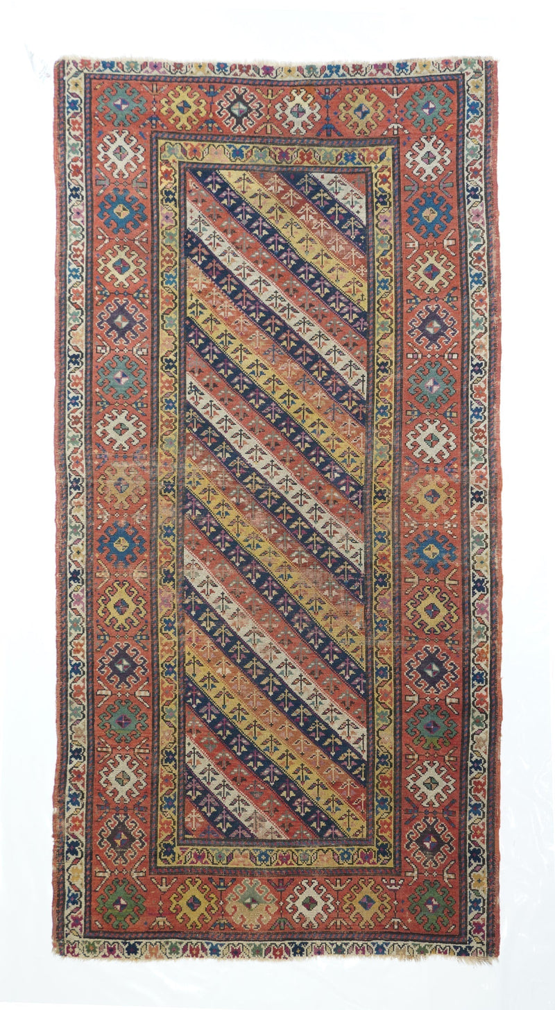 Antique Caucasian Kazak Rug 3'9'' x 7'7''