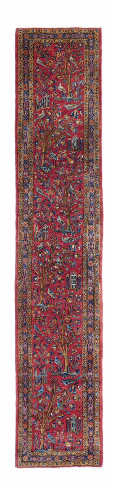Antique Manchester Wool Kashan Runner 1'10'' x 9'11''