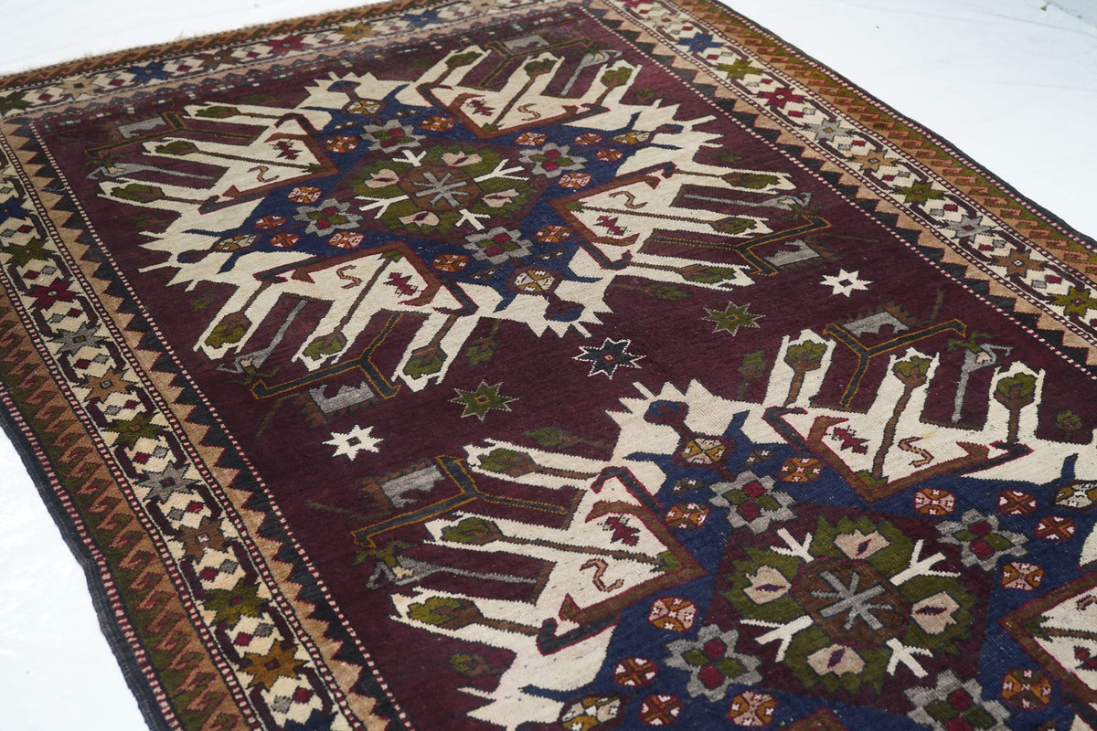 Vintage Caucasian Kazak Rug 5'4'' x 8'4''