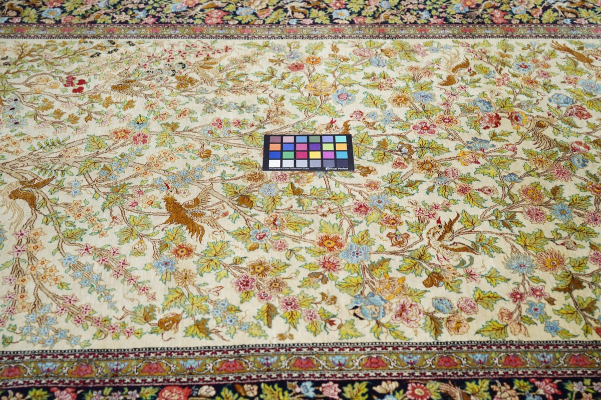 Extremely Fine Vintage Silk  Qum Rug 4'5'' x 7'0''
