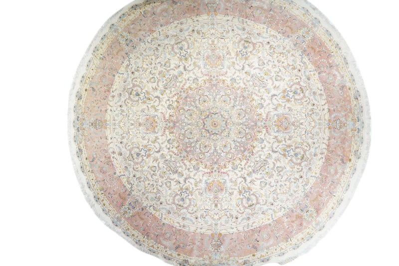 Extremely fine Tabriz 70 Raj. Wool and Silk with a Silk Foundation Rug 13'0