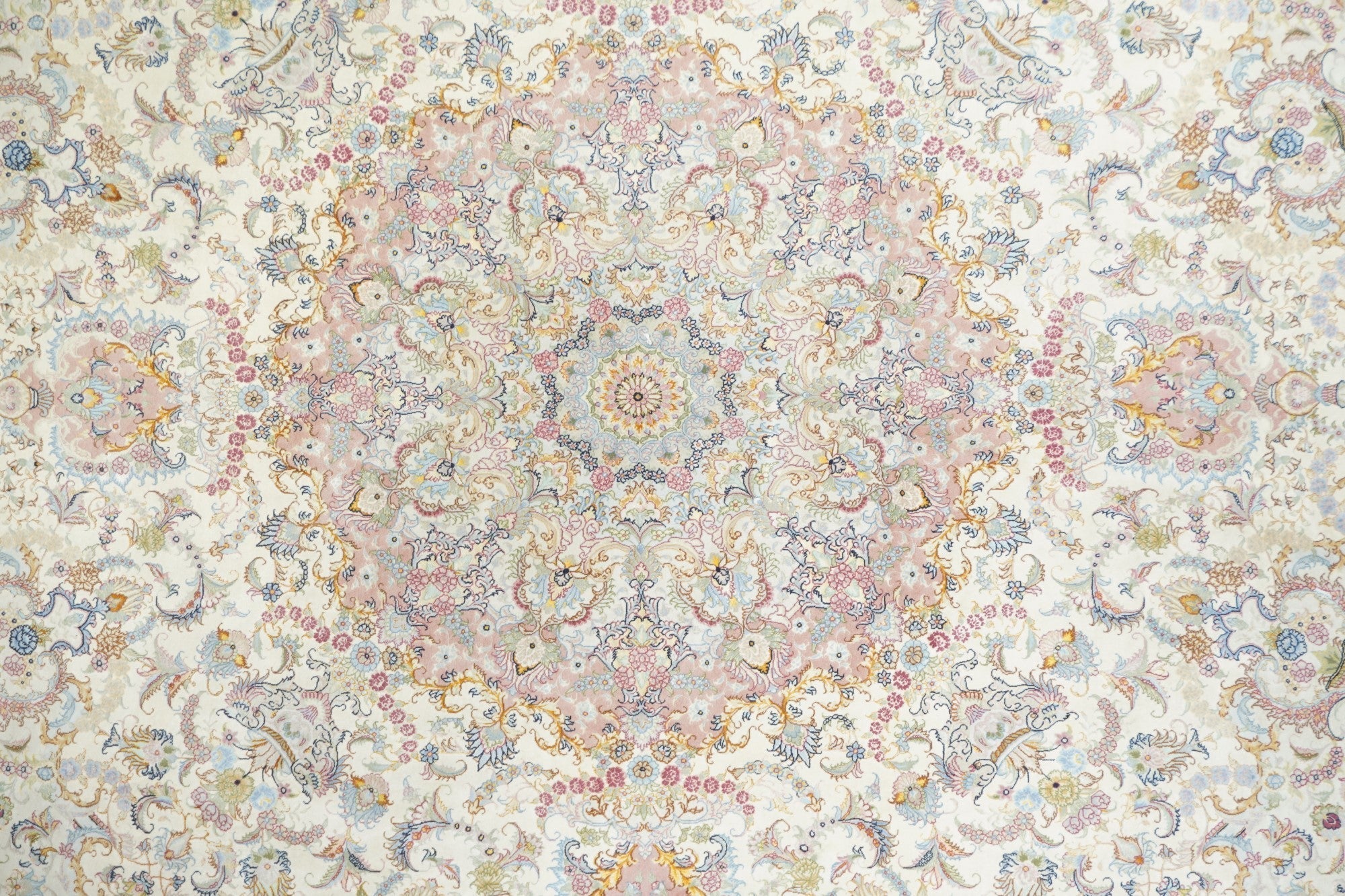 Extremely fine Tabriz 70 Raj. Wool and Silk with a Silk Foundation Rug 13'0" x 13'0"