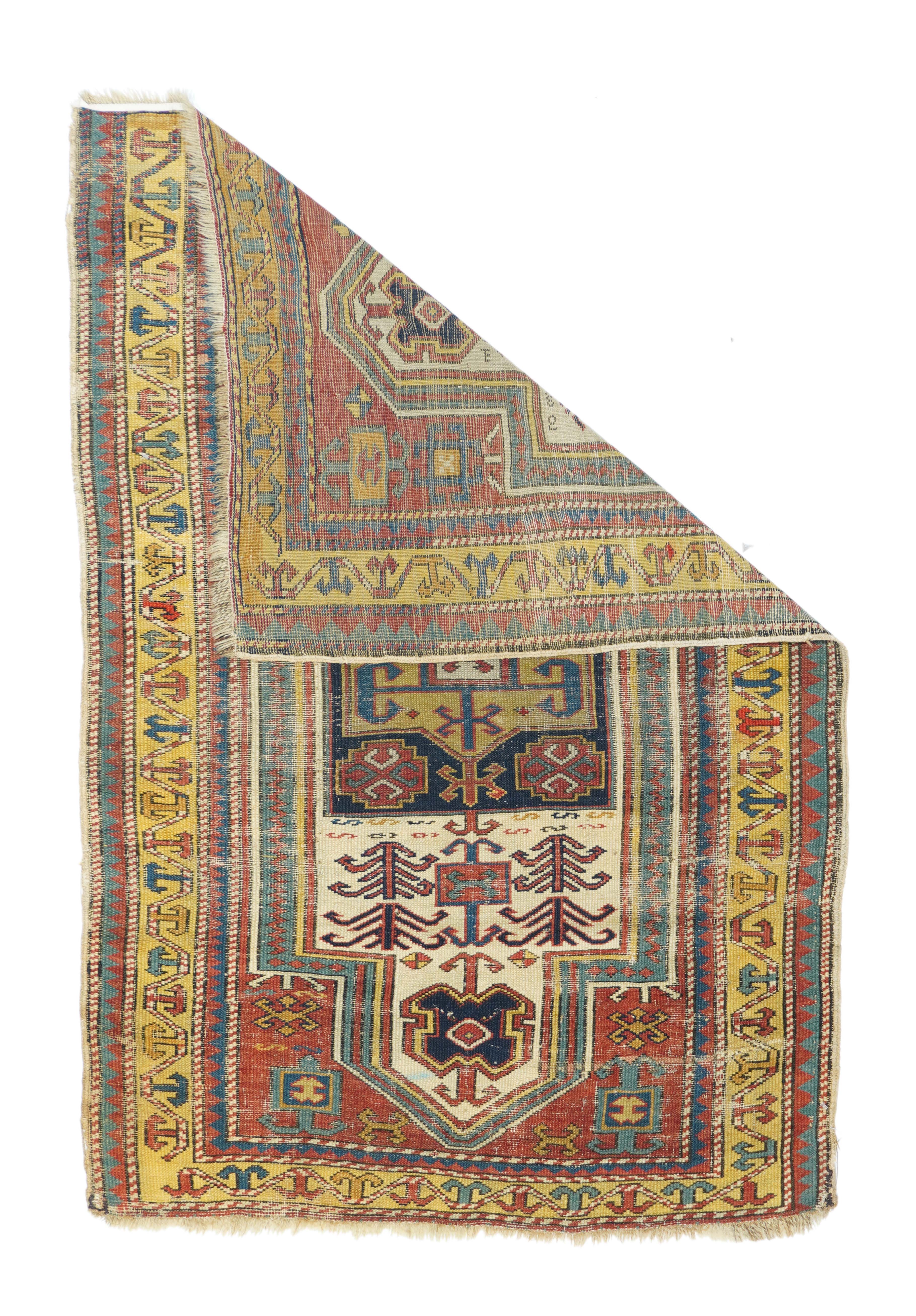 Antique Fakhralou Kazak Rug 3'0'' x 4'10''