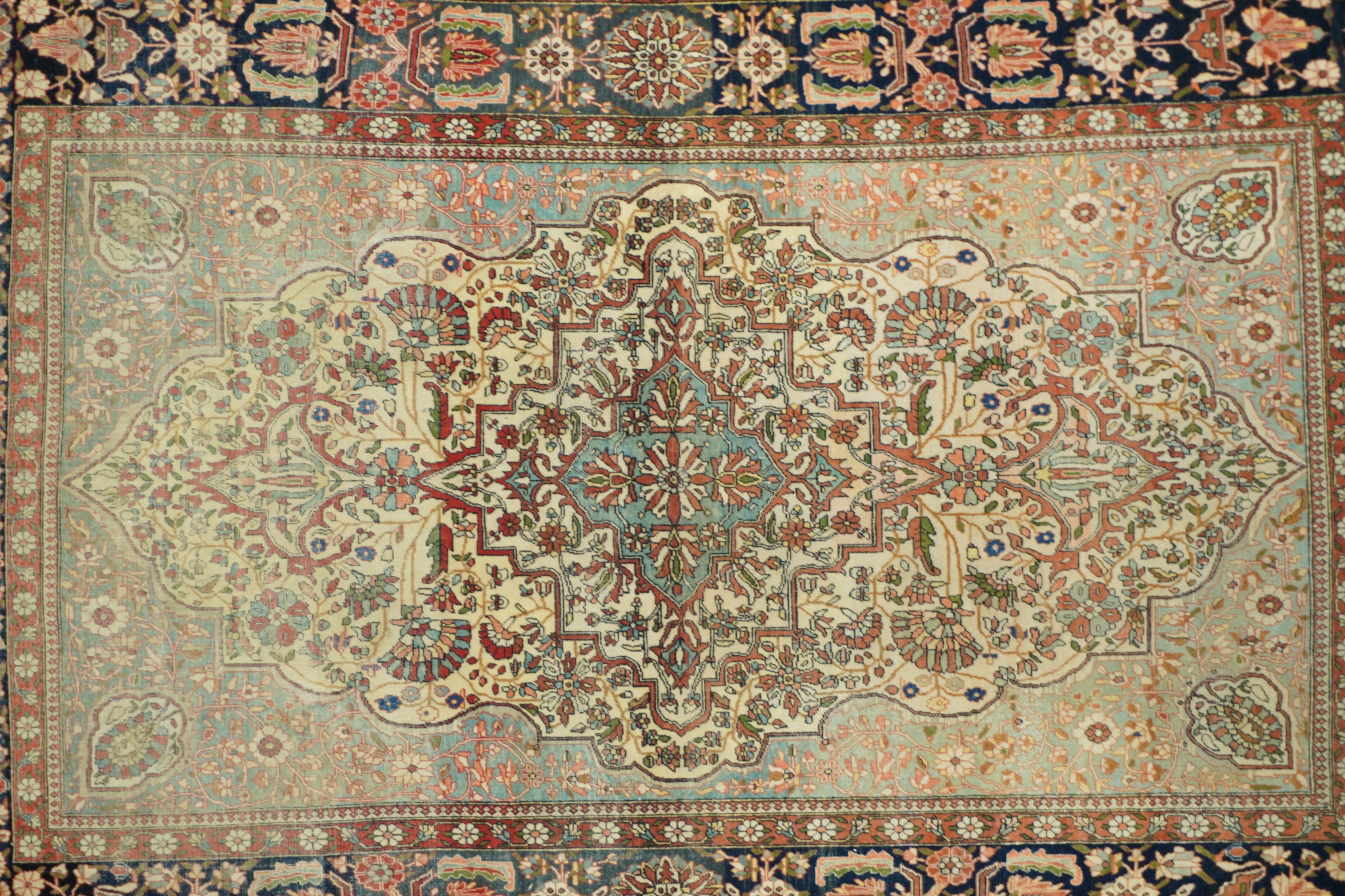 Antique Mohtasham Kashan Rug 4'4'' x 6'11''