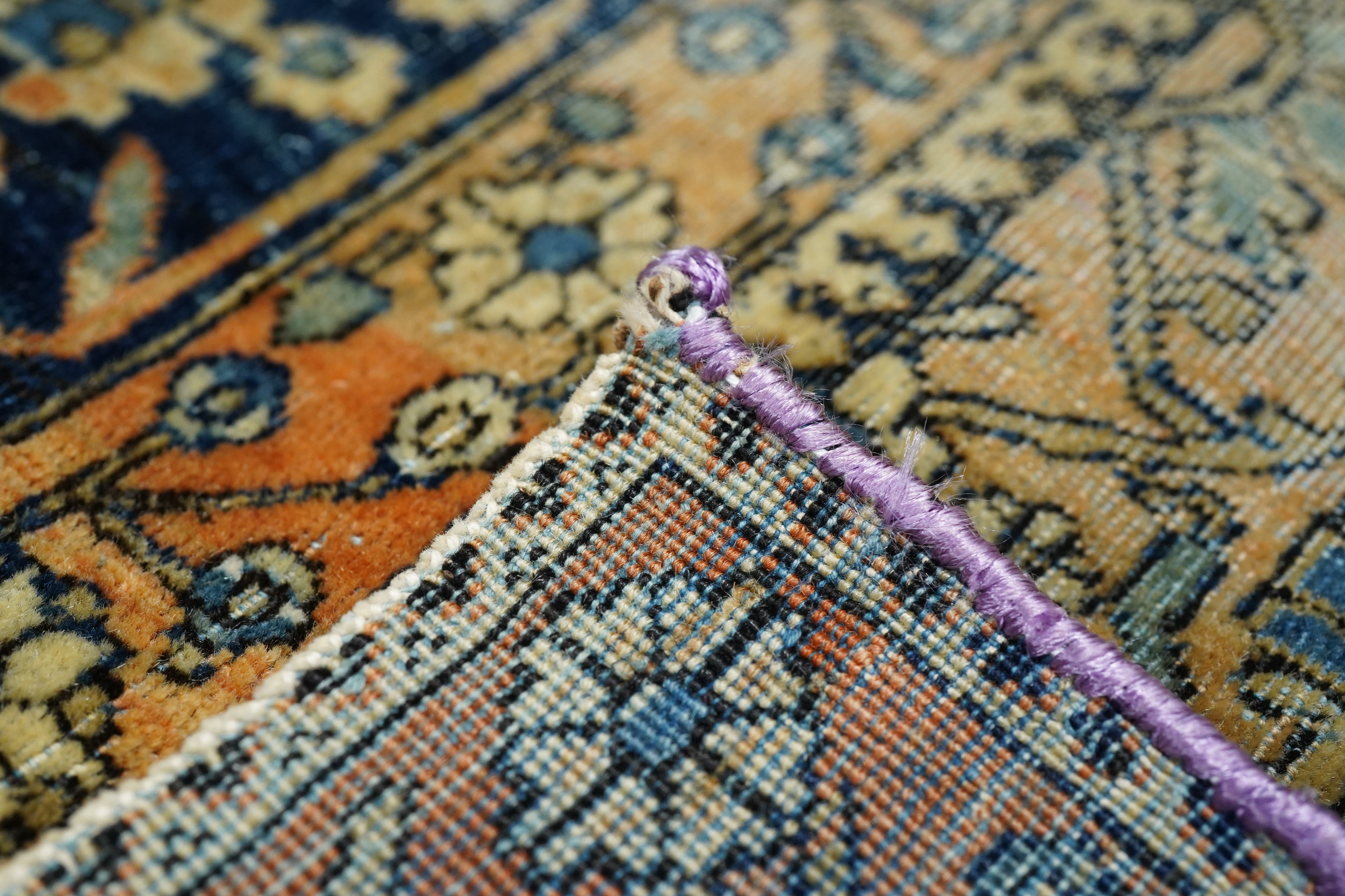 Antique Mohtasham Kashan Rug 4'2" x 6' 2"