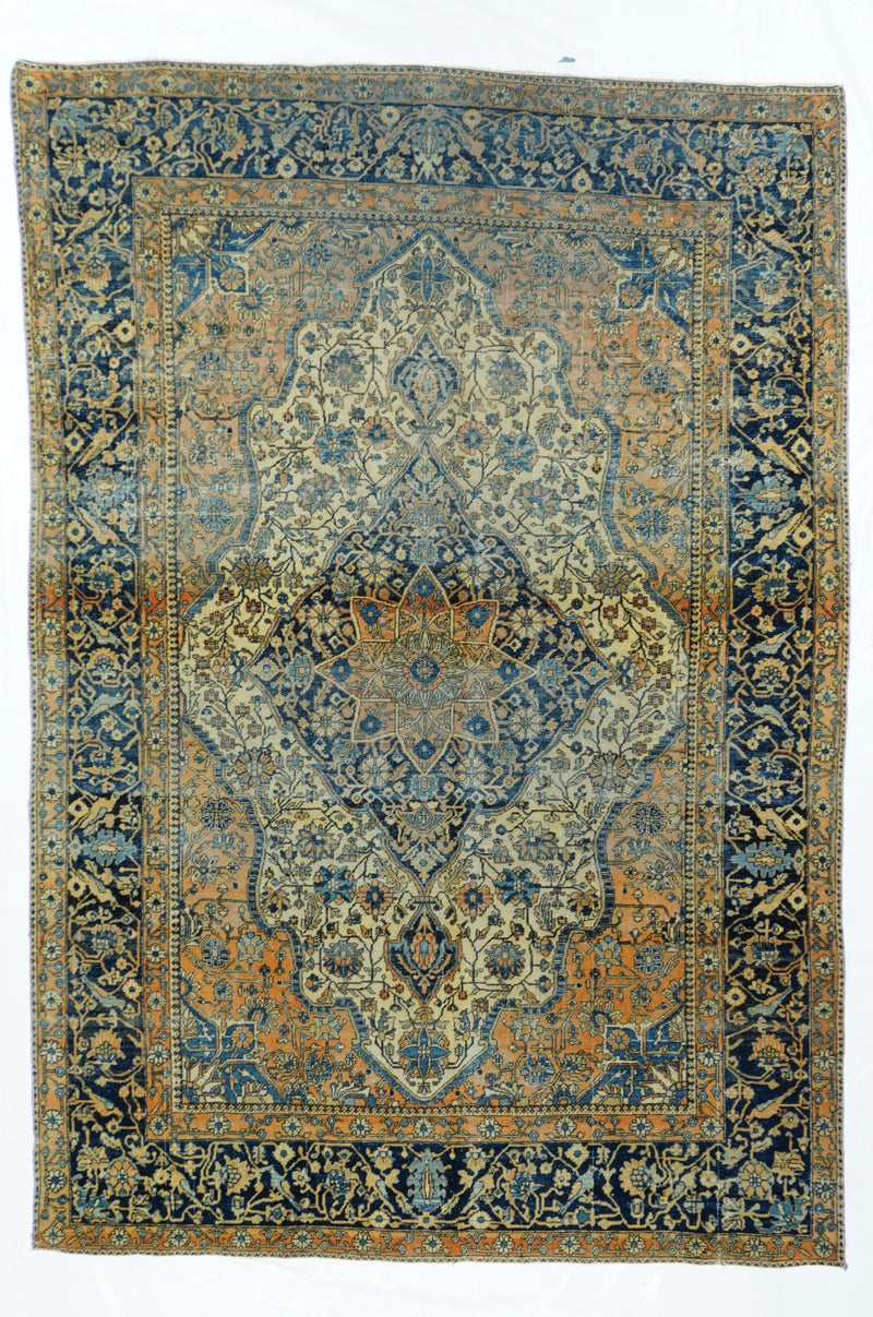 Antique Mohtasham Kashan Rug 4'2