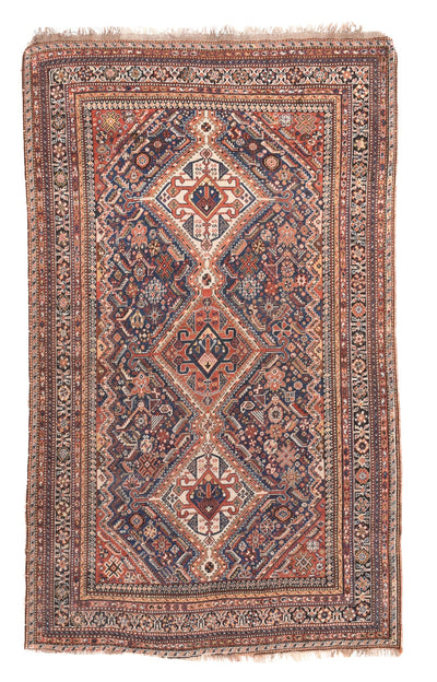 Antique Qashqai Rug 5'0