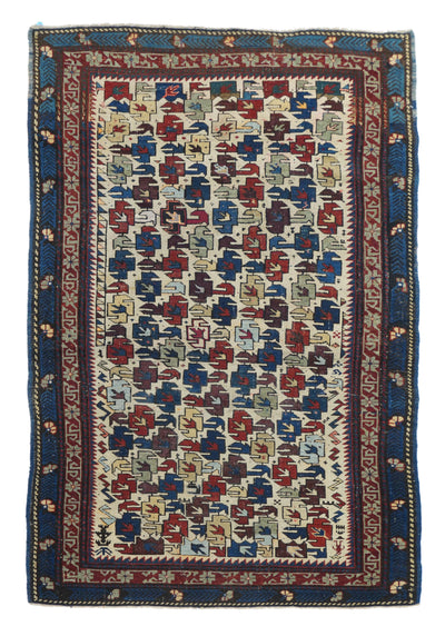 Antique Caucasian Shirvan Rug 3'4'' x 5'3''