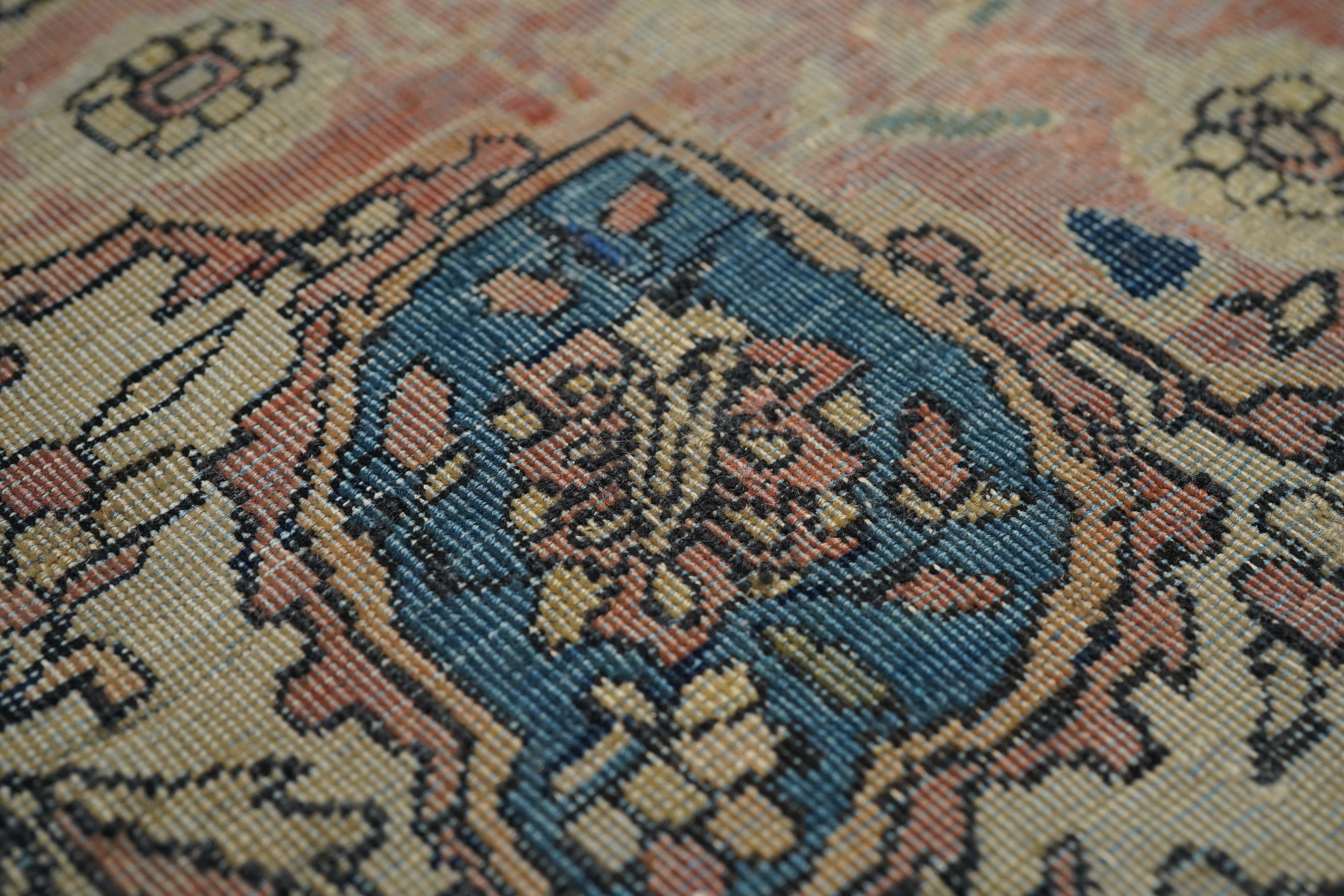 Antique Mohtasham Kashan Rug 4'2'' x 6'9''