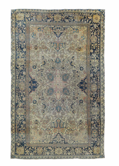 Antique Mohtasham Kashan Rug 4'2'' x 6'9''