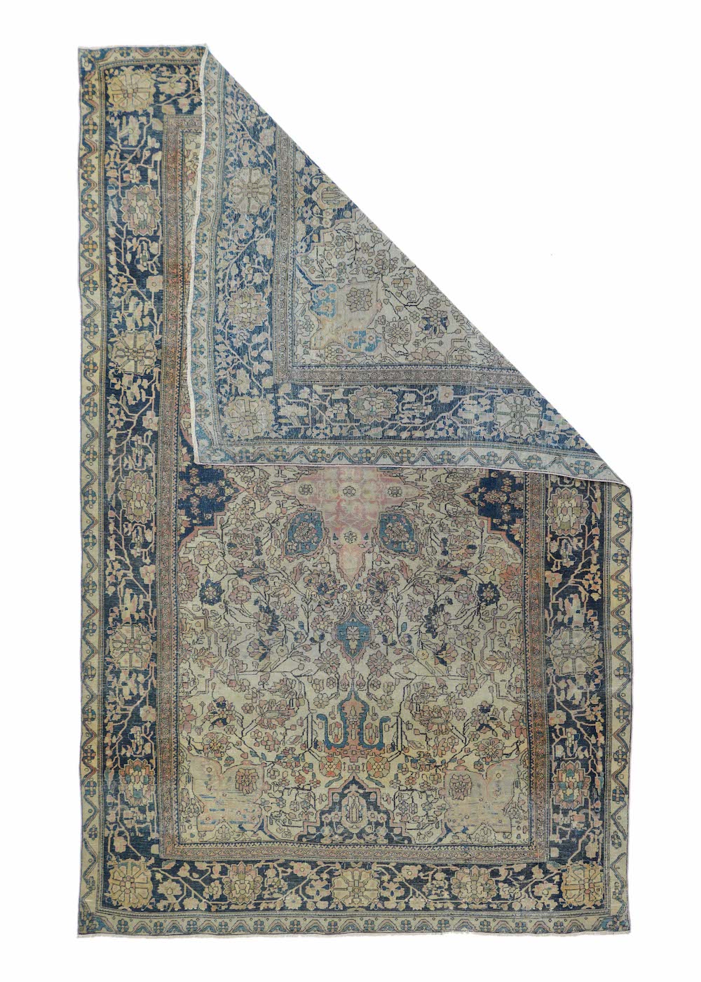 Antique Mohtasham Kashan Rug 4'2'' x 6'9''