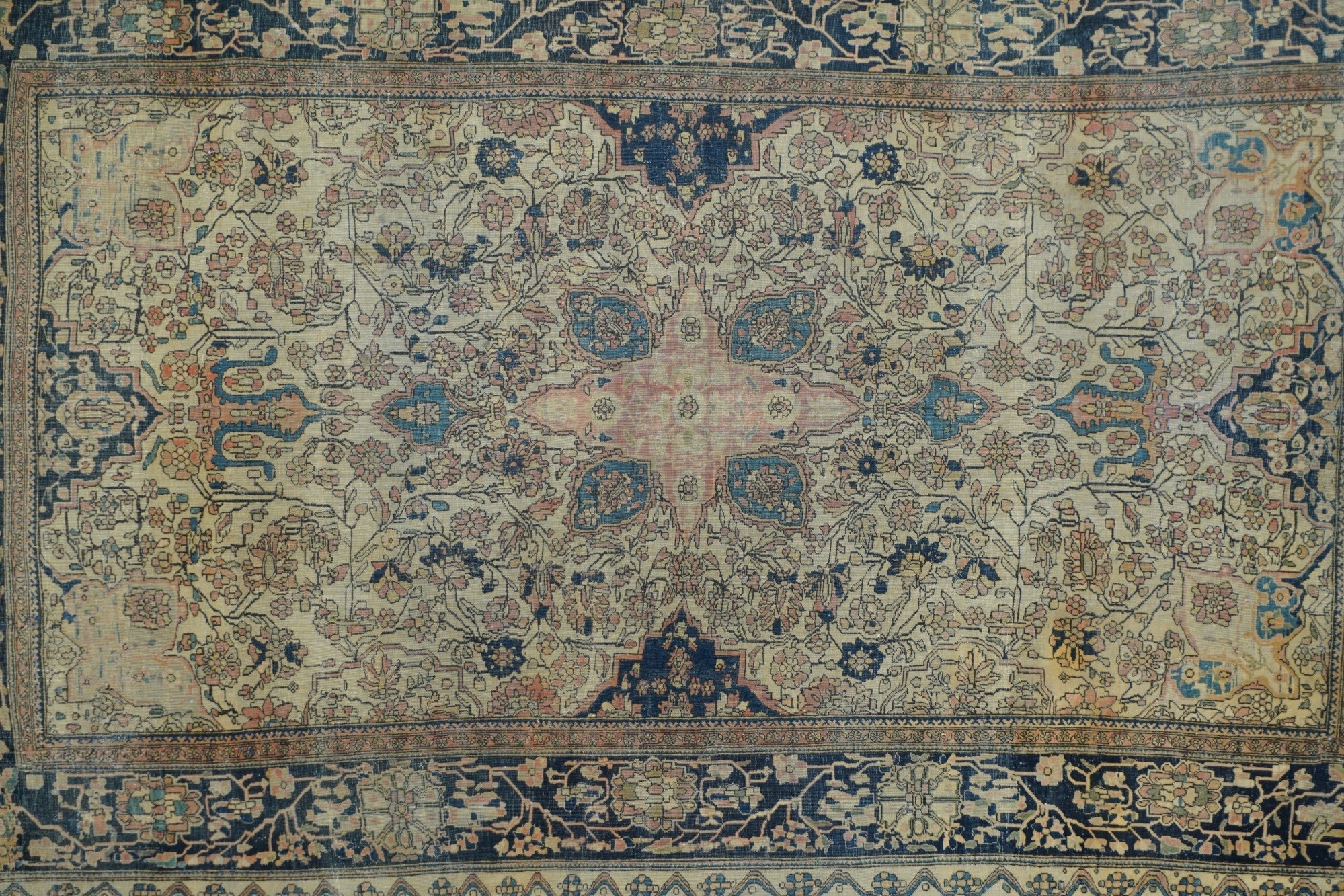 Antique Mohtasham Kashan Rug 4'2'' x 6'9''