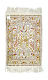 Extremely Fine Vintage Turkish Silk Hereke Rug 1'6'' x 2'5''