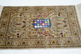 Extremely Fine Vintage Turkish Silk Hereke Rug 1'6'' x 2'5''