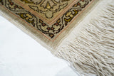 Extremely Fine Vintage Turkish Silk Hereke Rug 1'6'' x 2'5''