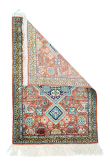 Extremely Fine Vintage Silk Qum Rug 1'10'' x 2'10''