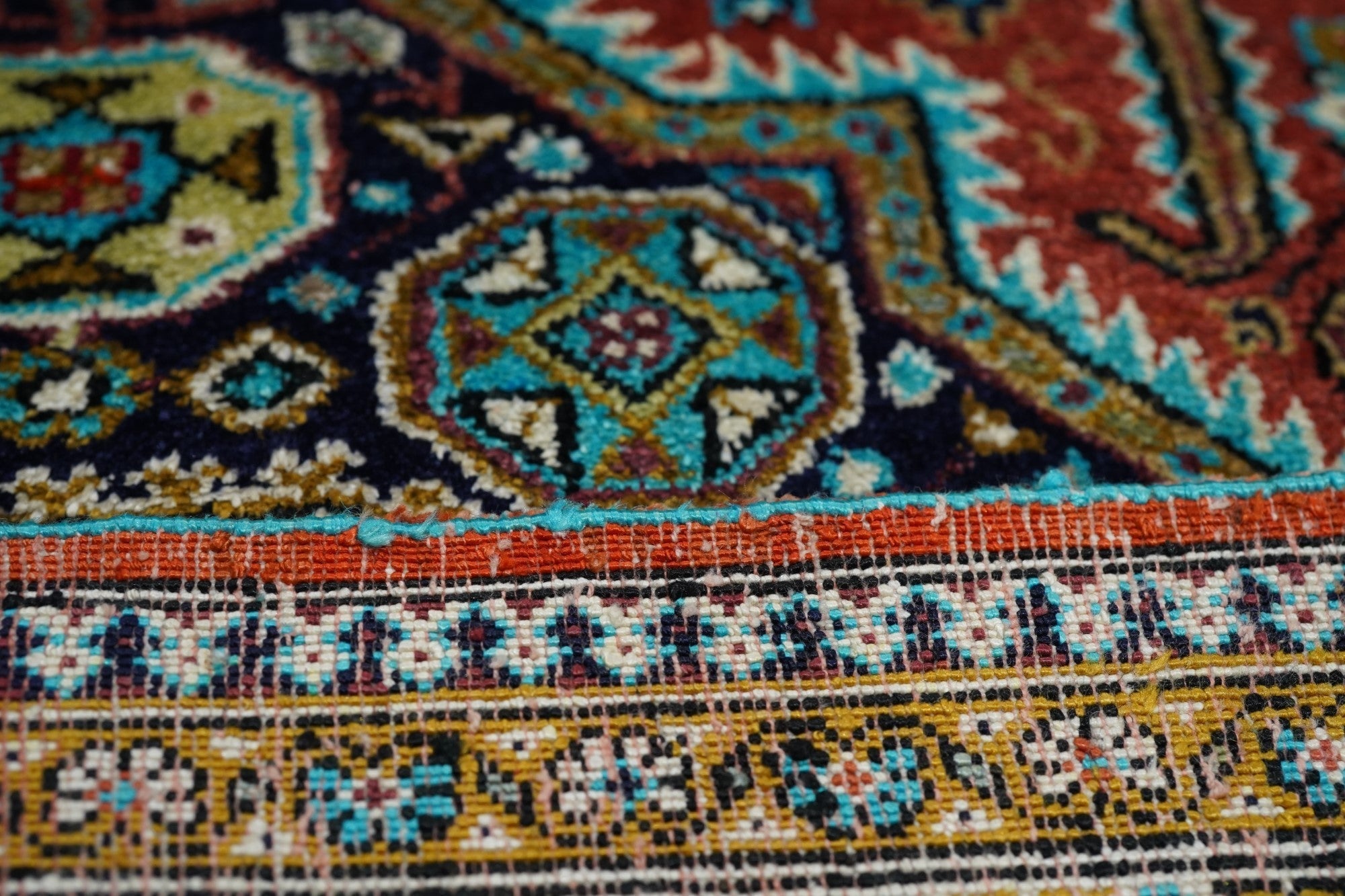 Extremely Fine Vintage Silk Qum Rug 1'10'' x 2'10''