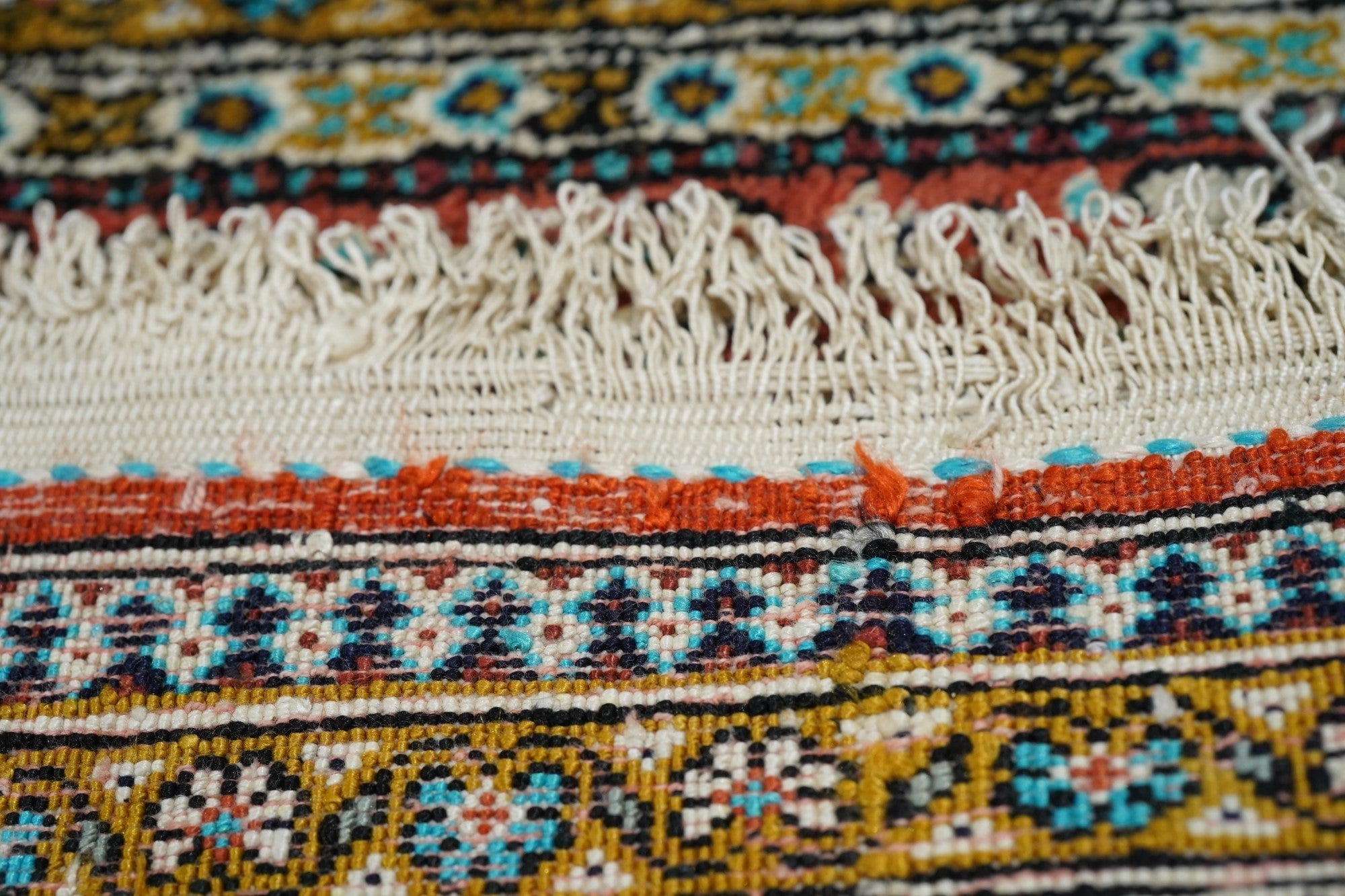 Extremely Fine Vintage Silk Qum Rug 1'10'' x 2'10''