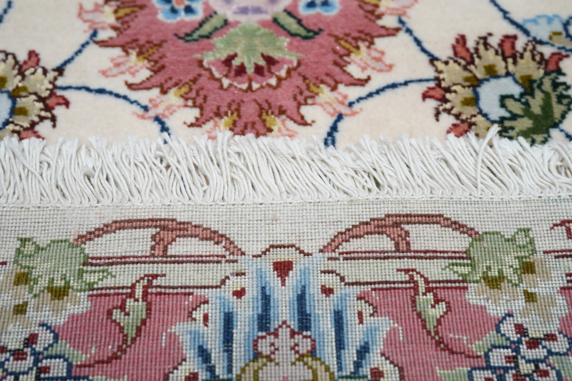 Extremely fine  Tabriz 70 Raj. Wool and Silk with a Silk Foundation Runner 2'9'' x 12'9''