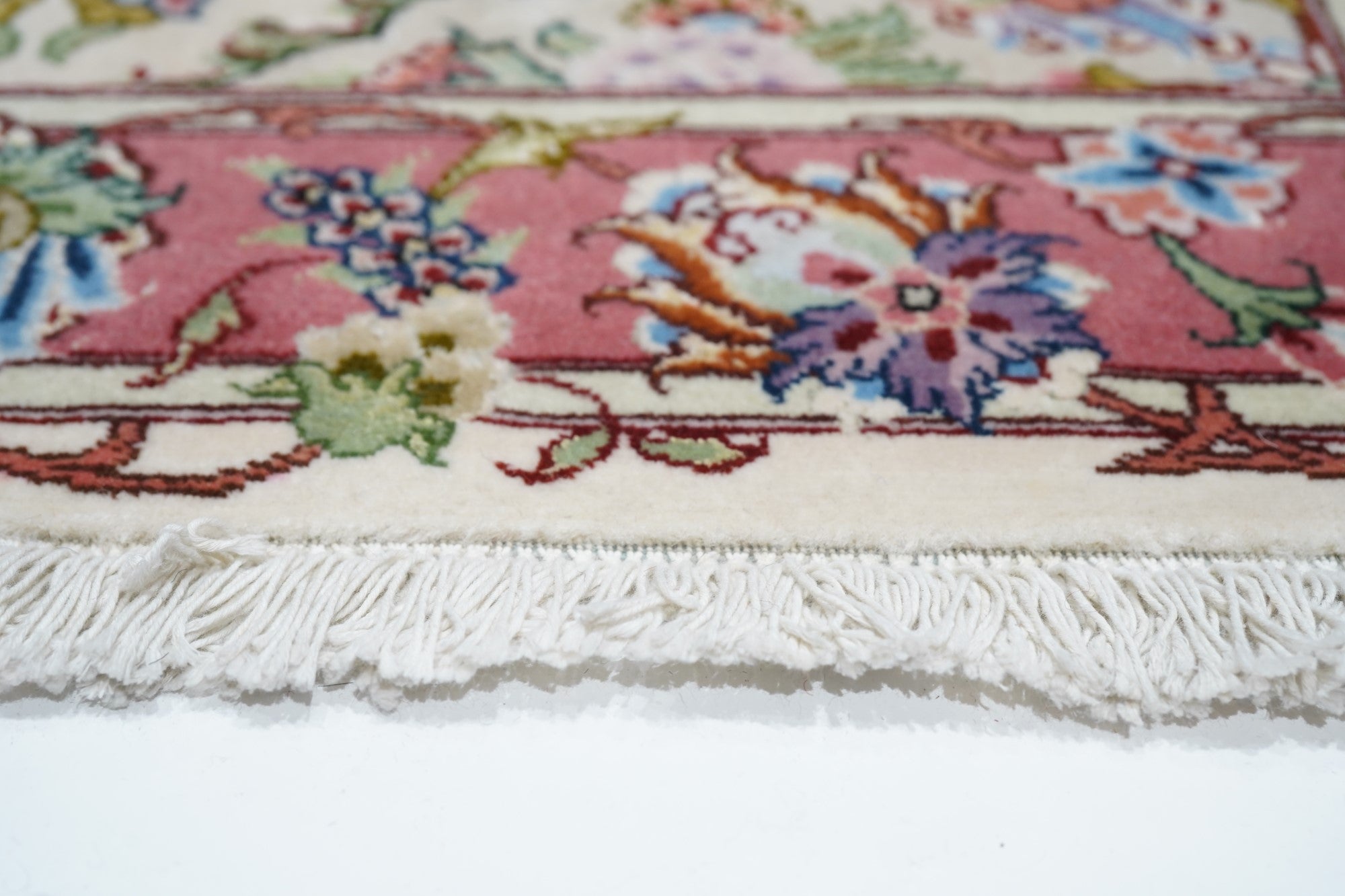 Extremely fine  Tabriz 70 Raj. Wool and Silk with a Silk Foundation Runner 2'9'' x 12'9''
