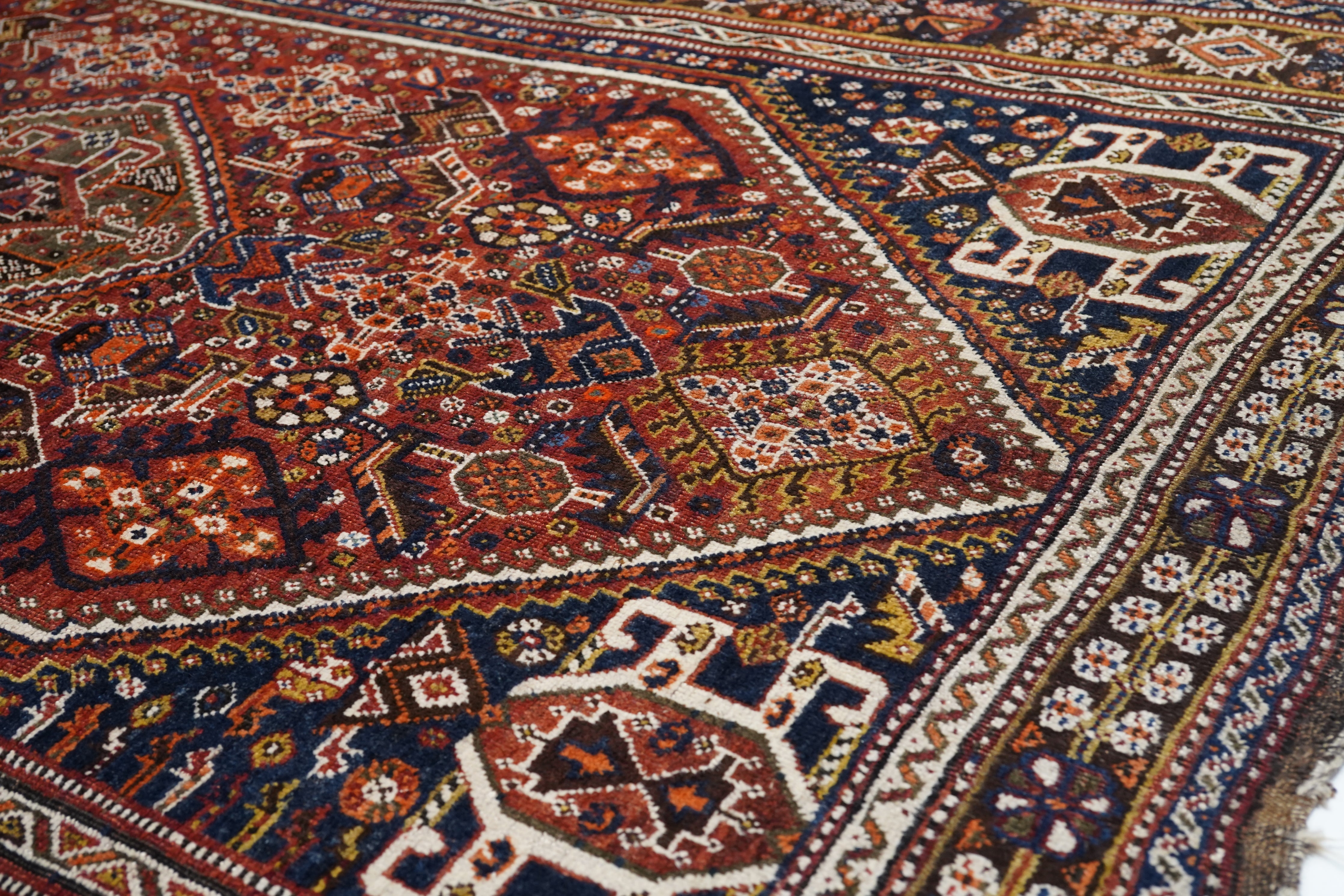 Antique Tribal Qashqai Rug 5'5'' x 8'6''