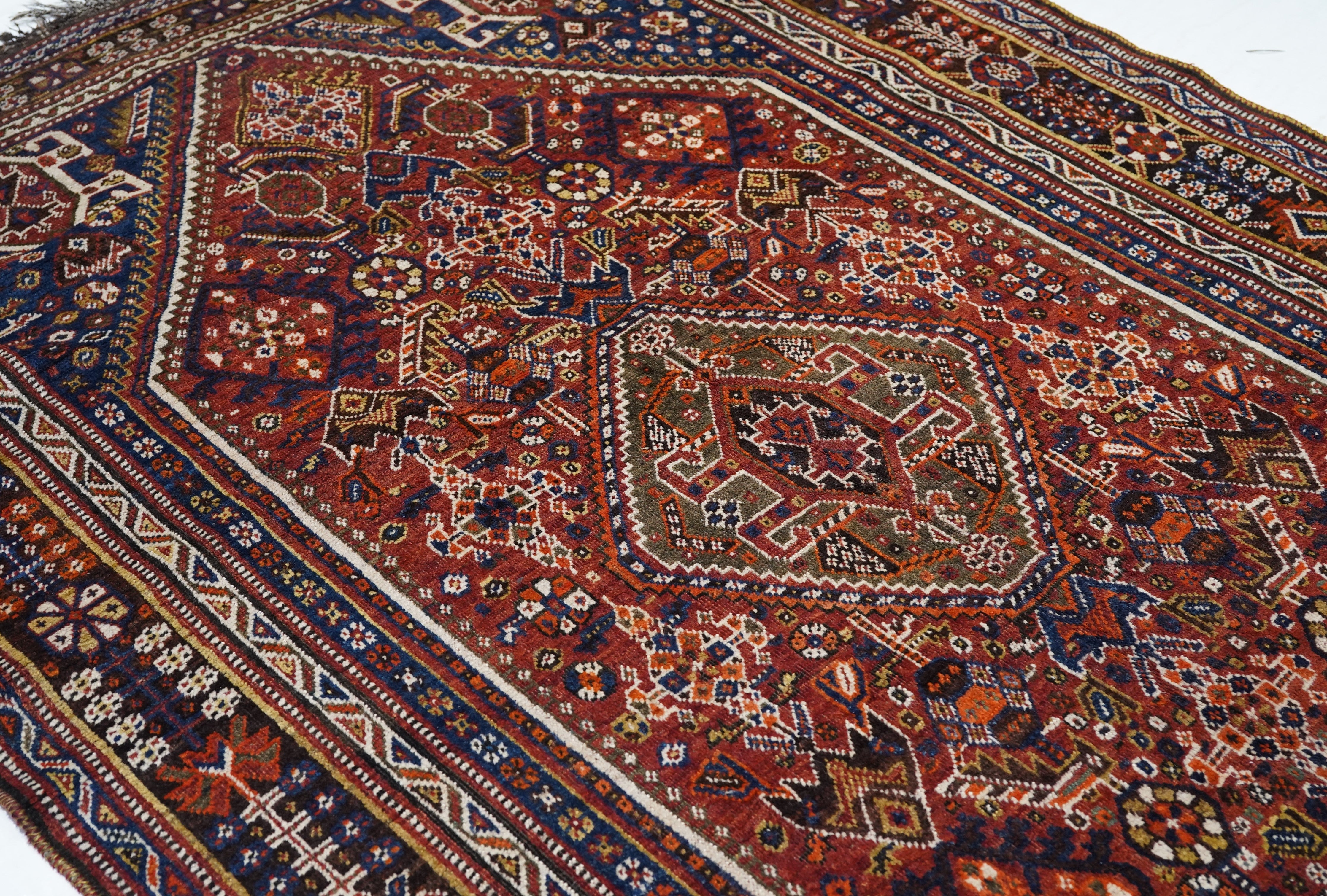 Antique Tribal Qashqai Rug 5'5'' x 8'6''