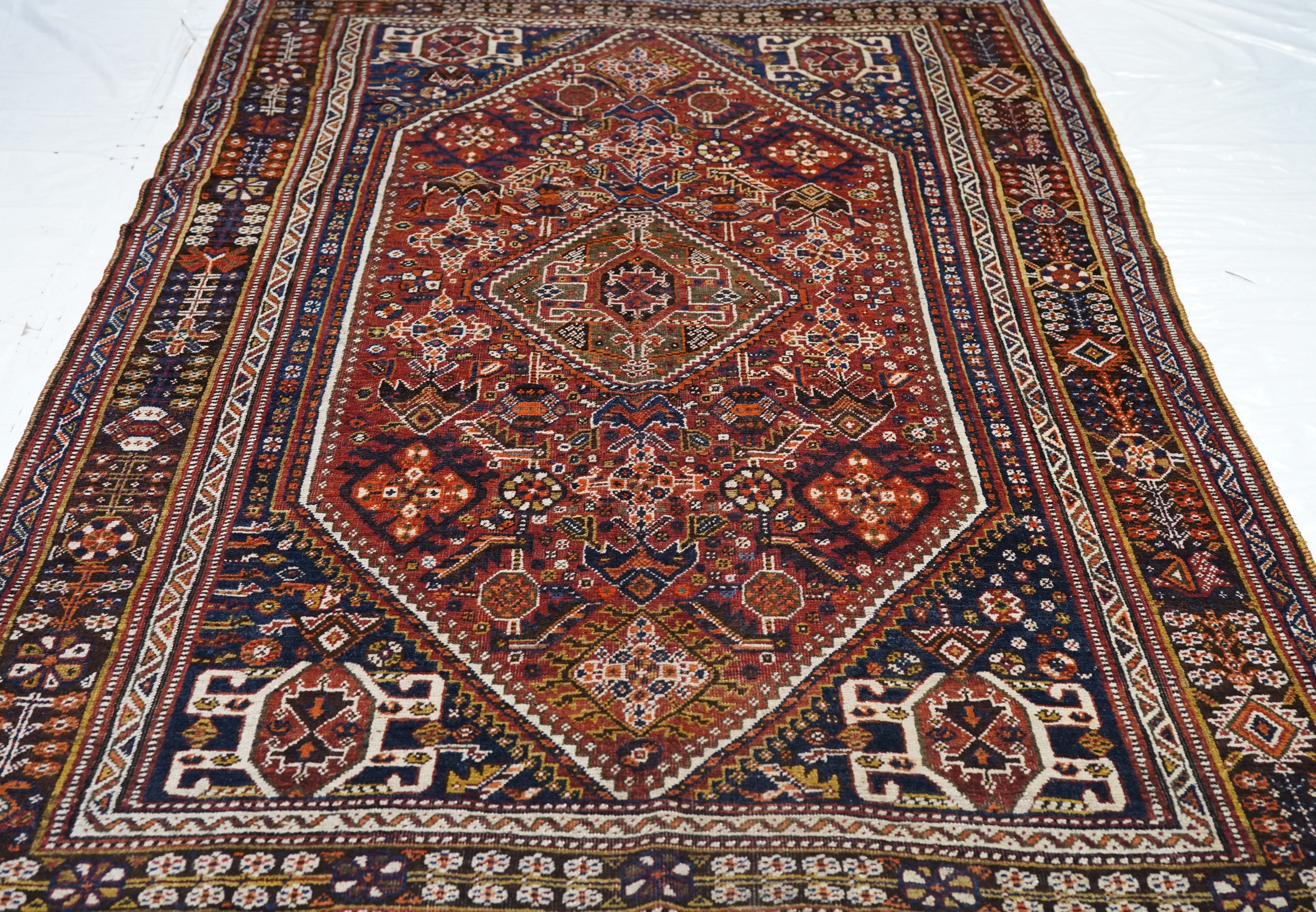 Antique Tribal Qashqai Rug 5'5'' x 8'6''