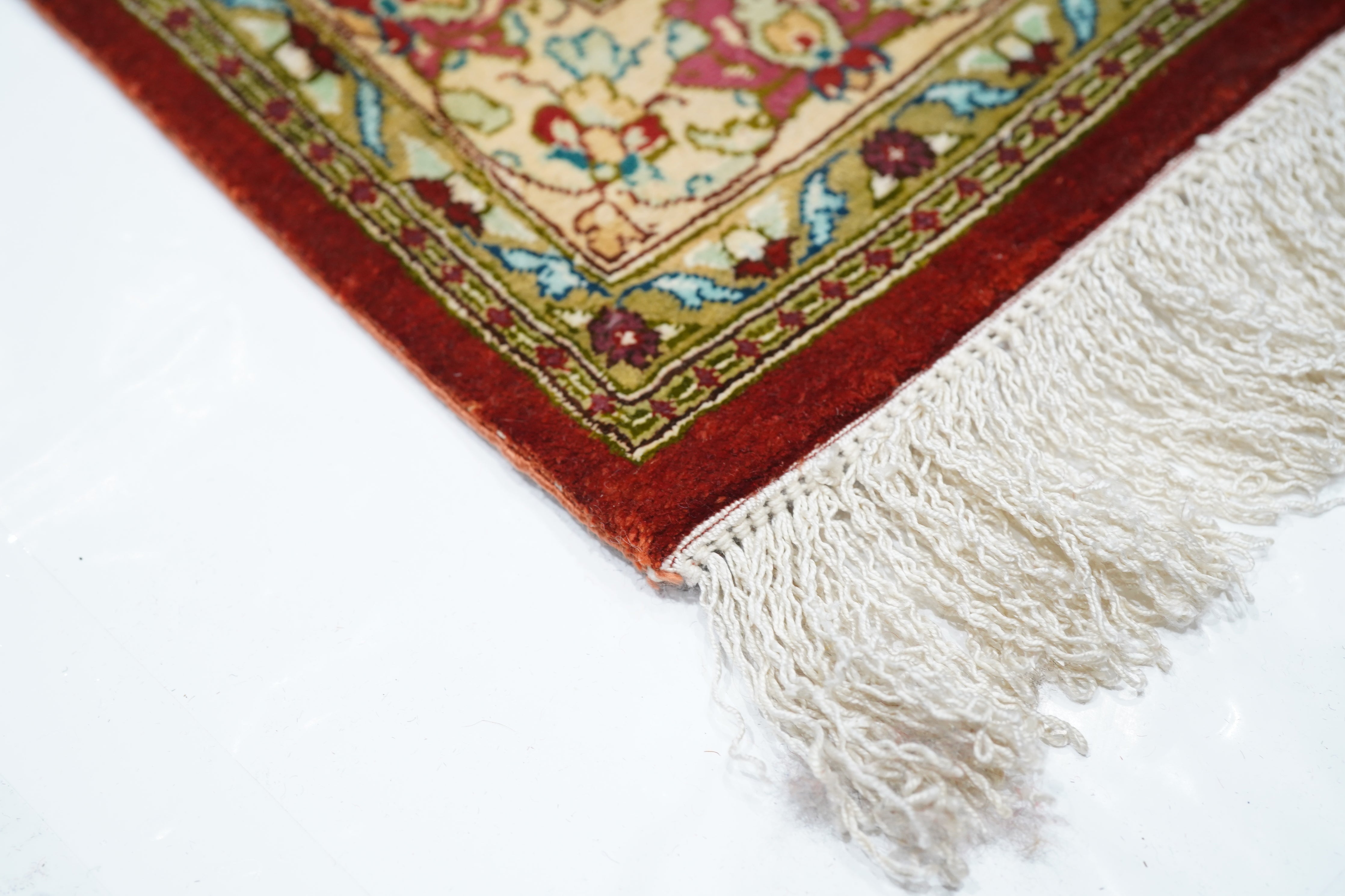 Fine  Silk Qum Rug 2'3'' x 6'8''