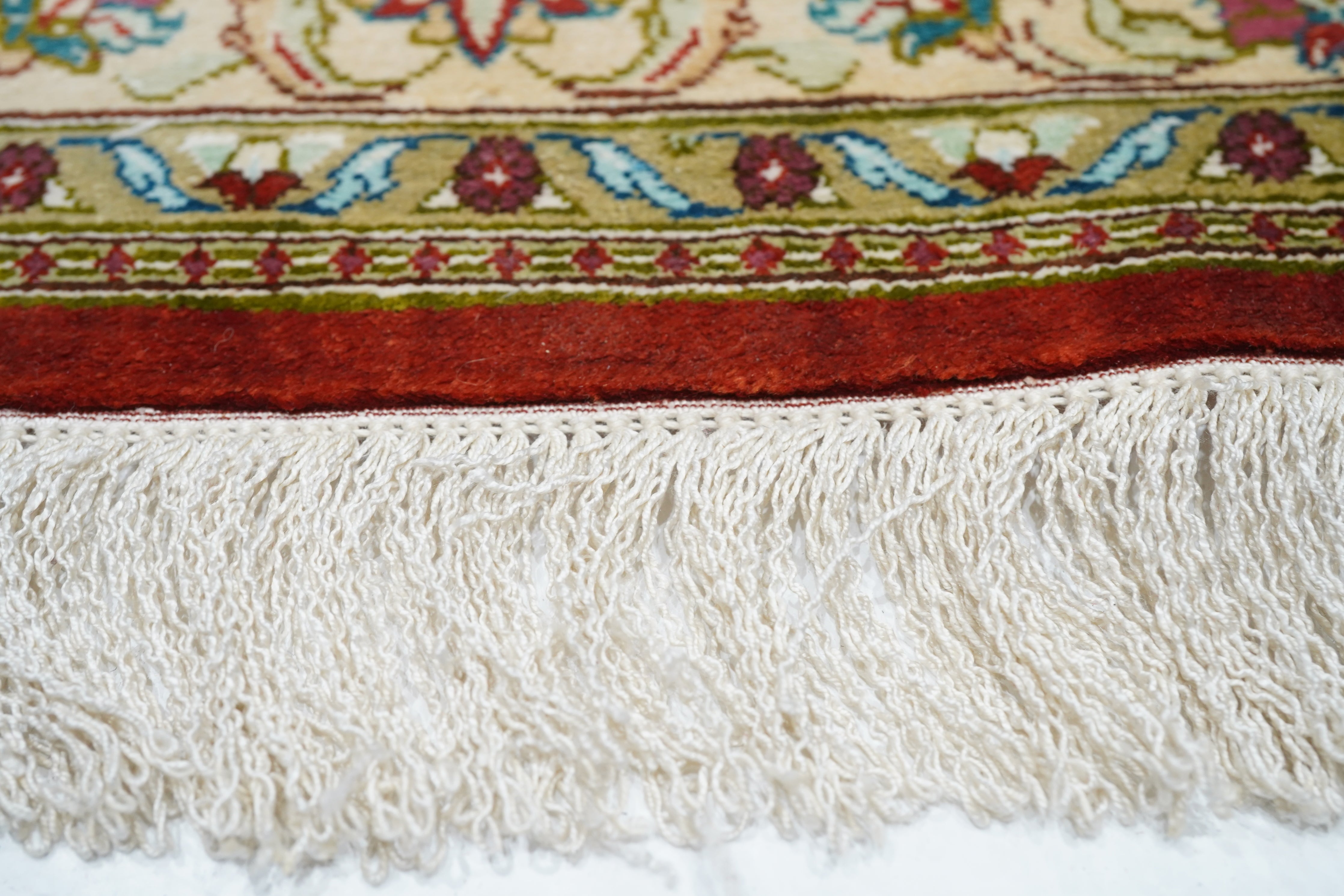 Fine  Silk Qum Rug 2'3'' x 6'8''