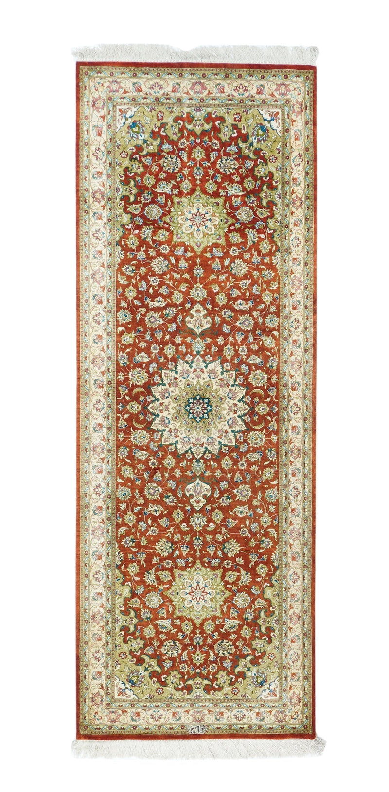 Fine  Silk Qum Rug 2'3'' x 6'8''
