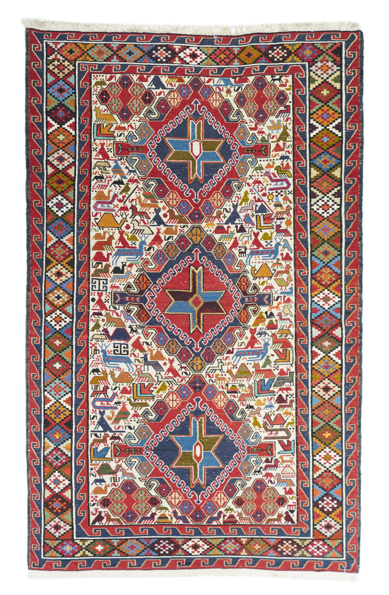 Vintage Sumak Rug 4'0