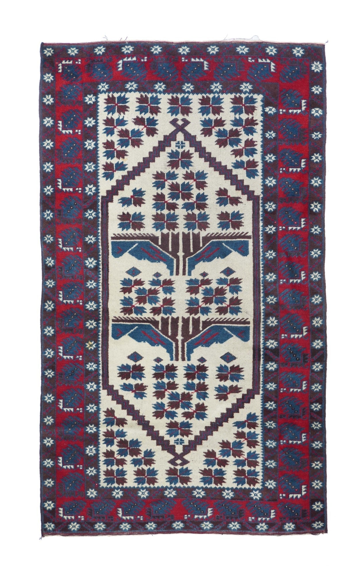Vintage Afghan Rug 3'9'' x 6'