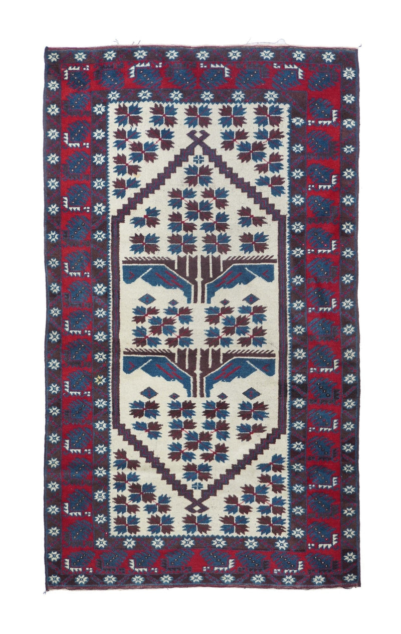 Vintage Afghan Rug 3'9'' x 6'0